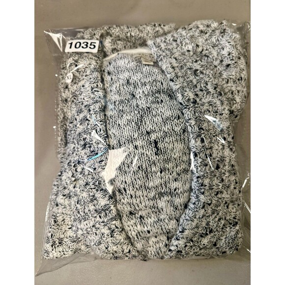 Sonoma WMNS Knit Cardigan Sweater XL Gray White Black Cozy Winter Chunky Holiday - Picture 10 of 10